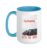 Happiness Is Playing Dominoe With The Boys Ceramic Mug, Blue/White, 15oz