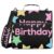 Happy Birthday Colorful Stars 1.5 Inch 3 Rings School Zipper Binder with Strap Laege Capacity Documents Files Storage Bag for Office School