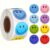 Happy Face Stickers, 500pcs 1 Inch Round Multicolored Smiley Face Labels Self Adhesive Kids Stickers Easy to Peel Roll Decals for Teacher Classroom Reward Student Encouragement Envelope Seals
