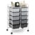 HAPPYGRILL 10-Drawer Rolling Storage Cart, Storage Organizer Cart with Lockable Wheels, Beauty Salon Movable Utility Cart for School, Office, Home, (Black Gradient)