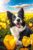Happy Husky in The Tulip Field Jigsaw Puzzle for Adults, Charming Animal Floral Puzzle for Home Wall Display and Festival Gifts