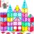 HAPPYMATY Antibacterial Magnetic Tiles, 58PCS 3D STEM Building Blocks Set