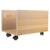 Happyyami Book Storage Box Beige Wooden with Wheels, under Desk Organizer