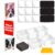 HAPYSHOOP 50 Pieces Acrylic Fridge Magnets,DIY Magnets with 50 Pieces Adhesive Magnet Sheets,1.89 x 1.89 in DIY Acrylic Magnet Kit for Photos, Art