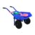 harayaa Kids Wheelbarrow Toy Child Pushcart Cart Barrel Spade Kit with Wearable Wheels Pp Material Lightweight Portable Design Engaging Educational Activity S, Blue Red