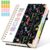 Hardcover Spiral Journal Notebook, 300 Pages 5 Subject Notebook College Ruled with Removable Dividers Tabs, 8″ x 10″ Notebooks for Work, Spiral Ruled Lined Writing Journal Hardcover Leather Notebook for School (Black Floral, 8”x 10”)