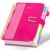 Hardcover Spiral Notebook College Ruled, 8″x10″ Leather Journal Notebook with Magnetic Closure, 300 Pages 5 Subject Notebook with Dividers Tabs Journal for Women Men, Work, School(Rose Red)