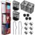 Harloon 14 Pcs Locker Accessories for School 3 Shelf Hanging Locker Organizer Adjustable Hanging Shelves Magnetic Pen Holder with Clips and Magnets Lock Organizer for Storage(Black&red)
