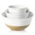 HASENSE Ceramic Serving Bowls, Large Salad Pasta Mixing Bowls Set, 2.1/1.0/0.5 Qt for Entertaining, White Nesting Batter Bowls for Prepping Baking, Dishwasher Microwave Safe, Set of 3