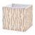 Haskirky Orange Beige Stripe Foldable Collapsible Storage Box Bins,11x11x11 Inch Cubes Baskets Fabric Storage Bins with Handles for Shelves Nursery Closet Home Decor