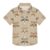 Hawaiian Short Sleeve Button Shirt Boys Cute Raccoon Faces on Beige