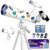 Hawkko Telescope for Adults & Kids – 80mm Aperture 500mm Telescopes for Adults Astronomy, (20X-150X) Portable Refractor Telescope Kit for Beginners with Decorate Stickers, AZ Tripod, Phone Adapter