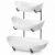 HBlife Large Fruit Bowl for Kitchen Counter – 3 Tier Fruit Basket with Black Metal Stand, Ceramic Fruit Holder, Tiered Serving Trays for Party
