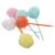Healeved 6pcs Pom Pom Ballpoint Pen Cute Plush Novelty Writing Pen