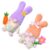 HEALLILY Easter 2pcs Plush and Bunny Figurine Flower with Gnome Carrot