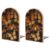 Heaps of Orange Monarch Butterflies Bookends for Shelves, Heavy Duty Wood Book Ends Decorative Book Holder for Bookshelf, Rustic Office Classroom Library Home Decor, 1 Pair (4.7×6.7 Inch)