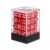 HEARTOOL 12mm Polyhedral Dice, Square Acrylic 6 Sided Dice with Plastic Box Perfect for Board Games, Table Games & Classroom Teaching (Red/White, 36pcs)