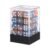 HEARTOOL 12mm Polyhedral Dice, Square Acrylic 6 Sided Sparkle Dice with Plastic Box Perfect for Board Games, Table Games & Classroom Teaching (Orange Blue/White, 36pcs)