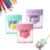 Heart Pencil Sharpeners Bulk Colored Pencil Sharpener Handheld Small Cute Pencil Sharpener Manual Green Purple Pink Pencil Sharpeners with Cover 2 Holes for Students Classroom Office Supplies (3PCS)