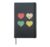 Hearts Pattern Valentines Day Cute Love V-Day Pajama Hardcover Journal, Black