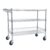 Heavy-Duty Service Trolley 3-Tier Rolling Utility Cart – Chrome Storage Carts, 36″ L x18 W x 32″ H Mobile Service Cart for Kitchen, Restaurant, Plant Display, Mobile Display Cart for Plants