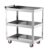 Heavy Duty 3 Tier Stainless Steel Utility Cart, 300kg Capacity with Large Tray and Locking Wheels for Kitchen, Workshop, Warehouse Use