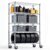 Heavy Duty 5‑Tier Adjustable Steel Wire Storage Shelving Unit, 1750 Lbs Capacity Metal Rack Organizer, 17.7″D x 47.2″W x 72.3″H, for Garage, Basement, Pantry, Kitchen & Laundry Room，Chrome+with wheels