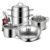 Heavy Duty Cookware Set Stainless Steel Home Frying Pan Soup Pot Set Tools Steamer Frying Pan Glass Lid Kitchen Utensils