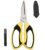 Heavy Duty Scissors with Protective Cover, 8-Inch Sharp Scissors All Purpose Heavy Duty Stainless Steel Serrated Blades Multipurpose Shears for Home, Garden, Office, Craft Easy Cutting (Yellow)