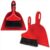 Heavy Duty Whisk Broom and Dustpan Combo, Red Handle, Recycled PET Flagged Bristles, Snap-on Storage for Home Garage Shop Cleaning