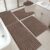 HEBE Bathroom Rugs Set 5 Piece, Plush Absorbent Bath Mats for Bathroom, Non Slip Machine Washable Bath Mat Set with Toilet Cover, Bath Runner and U-Shaped Contour Toilet Rug, Dark Brown