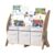 HedoAjim Kids Bookshelf 4 Tier Toddler Book Rack Baby Bookcase with 3 Toy Storage Organizer Cube Bins Fabric Sling Children Bookshelf for Boys Girls Kids Room Nursery Palyroom Book Display Shelf Wood