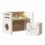 HedoAjim Kids Table and Chairs Set Toddler Activity for 1-3 Children Baby Drawing Craft Art Paly Montessori Table Desk for Mealtime Study for Playroom Nursery Preschool (Khaki White)