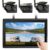 HEECOOMI 3 Solar Magnetic Wireless Camera System, 7″ IPS Touchscreen with DVR, 3x9600mAh Rechargeable Side View & Rear View Cameras, IP69K Waterproof & IR Night Vision for Trailer Truck Camper, AH7-3