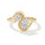 Hefanny 14K Gold-Plated Wedding Bands for Women Dainty Stackable Cubic Zirconia Promise & Engagement Rings Trendy Statement Jewelry for Her Sizes 5-11 (Two Pear Ring, 8, Gold / 1 Pack)