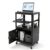 Height Adjustable AV Cart with Cabinet, Rolling Computer Workstation