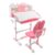 Height Adjustable Student Desk and Chair Set, Tilting Whiteboard, Pink