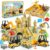 Helsort 37 Pcs Sand Construction Kit with Magic Sand, Sandbox, 8 Trucks