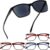 Henotin 4 Pack Ladies Reading Glasses Blue Light Blocking Spring Hinge Readers Anti Eyestrain Computer Eyeglasses (Multicolor-5, 0.75)