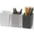 Henoyso 3 Pcs Concrete Pen Holder for Desk Modern Aesthetic Desktop Pencil Cup with Non-slip Dots Gray-tone Pencil Holder for Desk Organizer Office Decor Supplies (Fluted,2.76 × 2.76 × 3.74 Inches)
