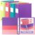 Henoyso 4 Pack Two-Tone Durable 3 Ring Binders 2 Inch, 4 Inner Pockets, Colored Plastic Flexible Binders with Large Capacity for School & Office