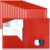 Henoyso Plastic Folder with Clear Front Pocket, Red, 18 Pack