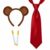 Hercicy Classic Gorilla Costume Accessories Kit with Red Necktie Monkey Ear Headband Liquid Chalk Halloween Masquerade Party