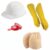 Hercicy Halloween Cosplay Accessories Set for Adults Youth Cool Street Style White Helmet Yellow Gloves Red Tape Butt Pad