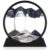 Herecanli Moving Sand Art Picture – 3D Quicksand Painting Decor – Round Glass 3D Deep Sea Sandscape – Relaxing Decoration for Home,Office,Desk,Mantle,Bookshelf,Room- (Black, 12 in)