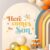 Here Comes The Son Arch Backdrop Decal, Boy Baby Shower Party Decorations (Orange)