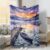 Herons Throw Blanket, Nature Scenic Lilies Pads Boat Fall Blue Plush Blanket Lightweight Compact Aesthetic for Couch Sofa Bed Chair Office Lap 40×60 Inch