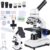 Herwicm Microscope for Adults & Kids,40x-2000x Compound Microscope with Dual LED Illumination,Great for School Labs & Home Schooling