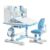 HEVIRGO Kids Desk and Chair Set, Height Adjustable, 0-50 ° Tilted Desktop