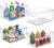 Heyuzb Pantry Organizers and Storage Large Capacity Under Sink Organizers Bins, 4 PACK Clear Plastic Storage Bins for Kitchen, Laundry Room, Cabinet, Bathroom, Closet